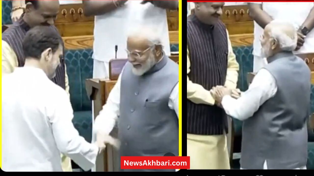 pm narendra modi shake hand with rahul gandhi