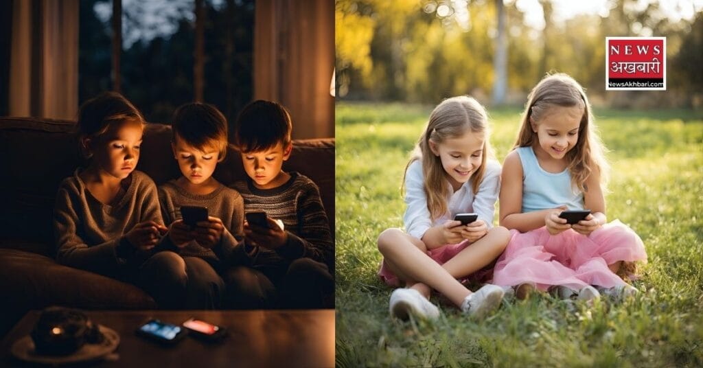 kids watching mobile